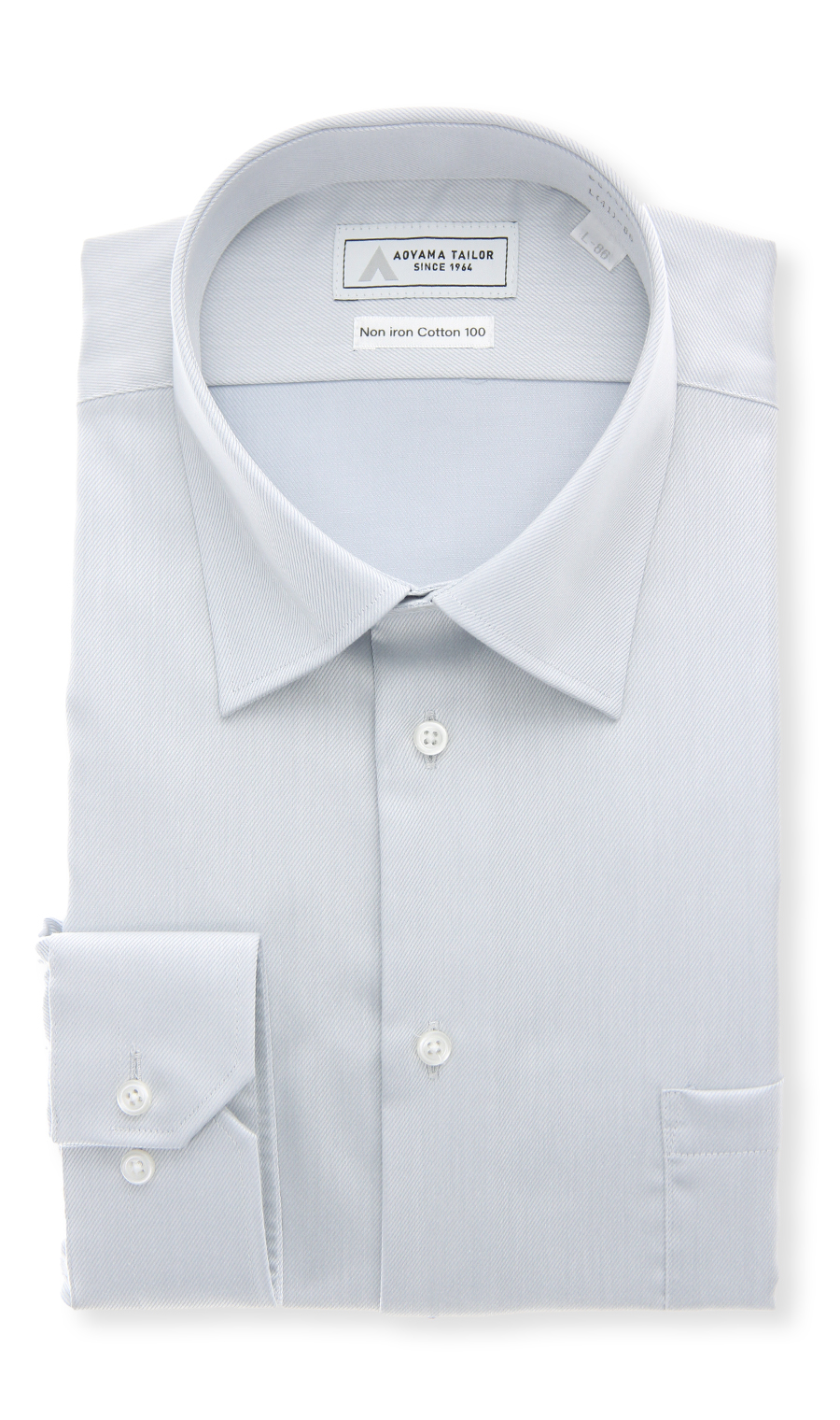 レギュラーカラーワイシャツ【NON IRON COTTON 100】 グレー 首周り:39cm,裄丈:80cm