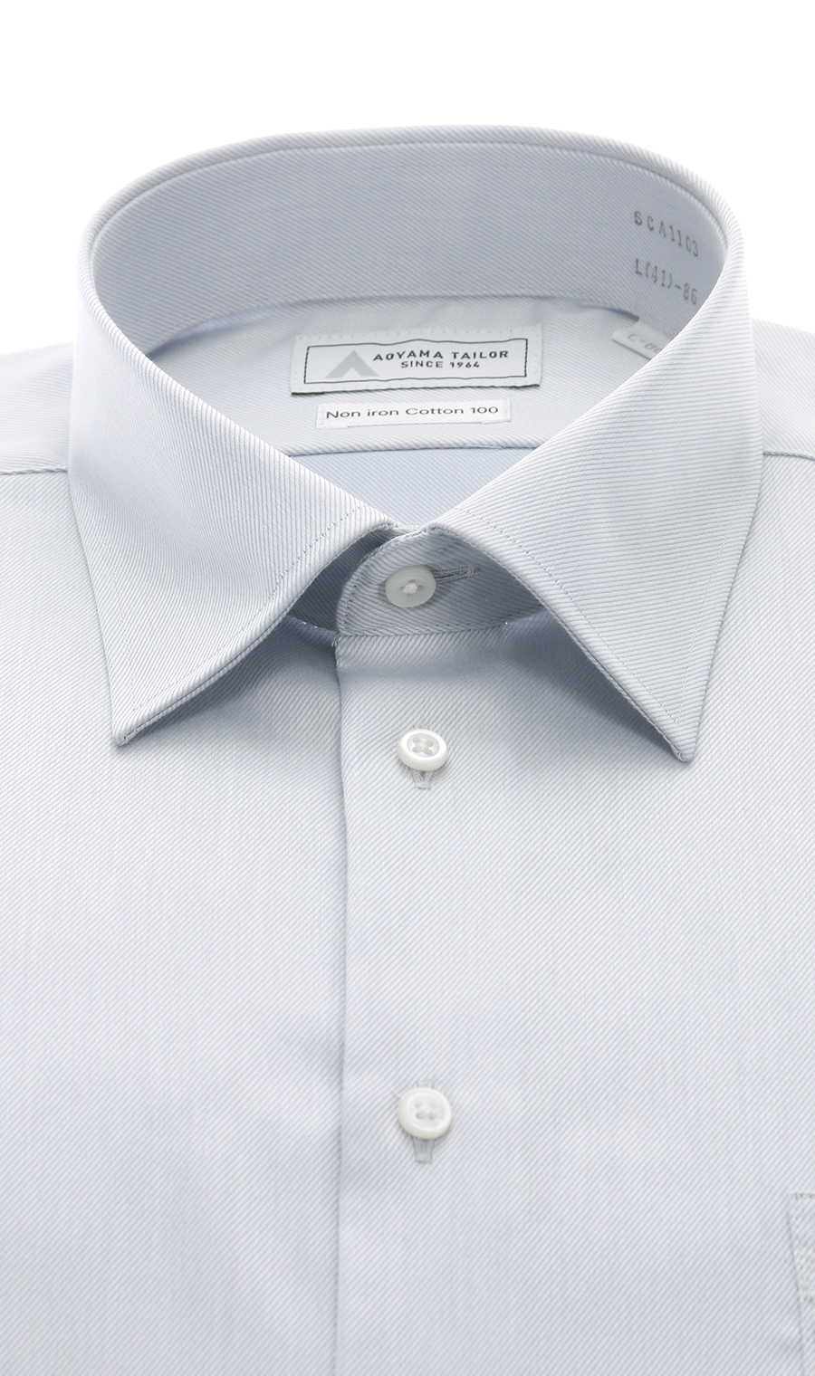 レギュラーカラーワイシャツ【NON IRON COTTON 100】 グレー 首周り:39cm,裄丈:80cm