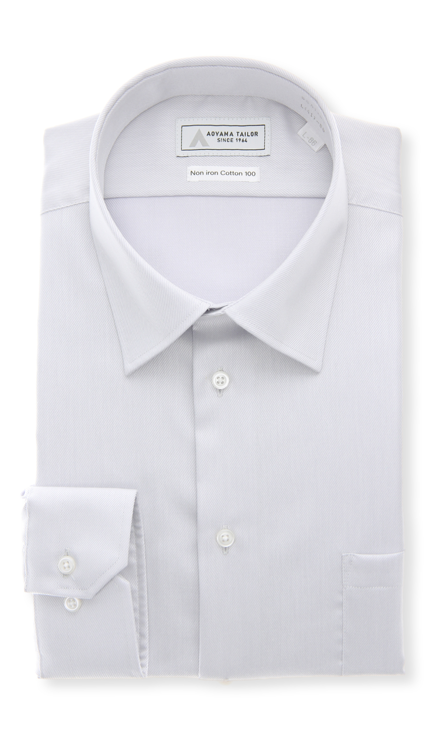 レギュラーカラーワイシャツ【NON IRON COTTON 100】 グレー 首周り:37cm,裄丈:82cm