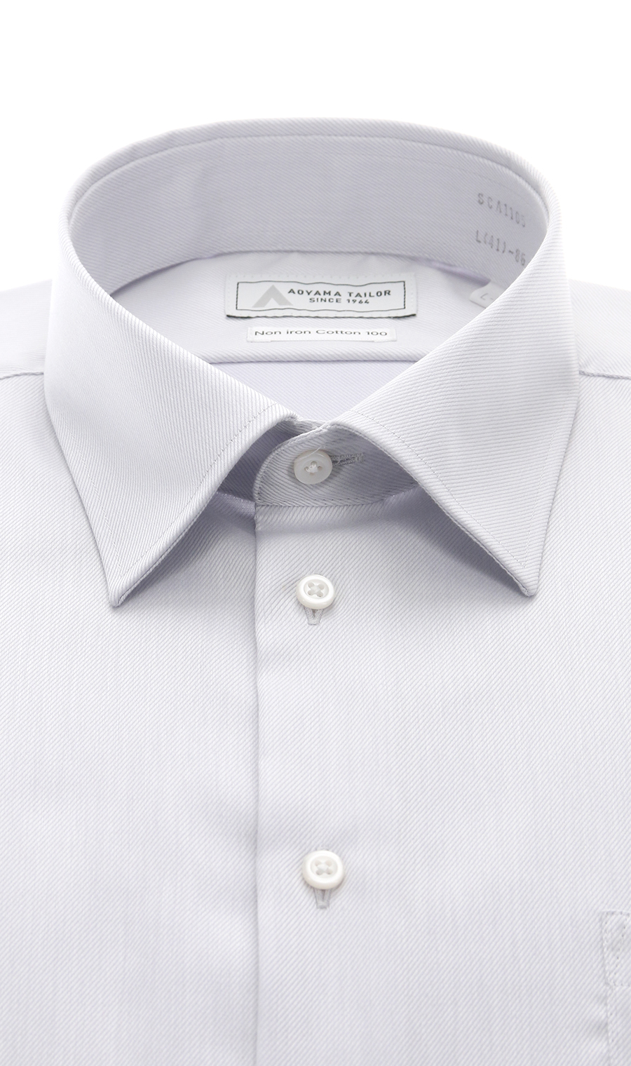 レギュラーカラーワイシャツ【NON IRON COTTON 100】 グレー 首周り:37cm,裄丈:82cm