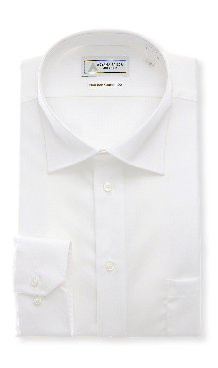 ワイドカラーワイシャツ【NON IRON COTTON 100】 ホワイト 首周り:41cm,裄丈:86cm