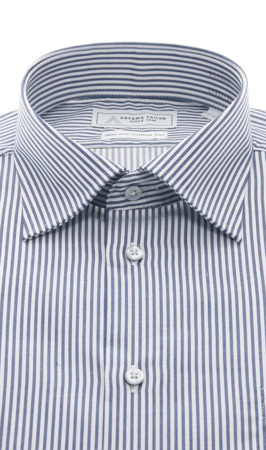 ワイドカラーワイシャツ【NON IRON COTTON 100】 ネイビー 首周り:39cm,裄丈:84cm