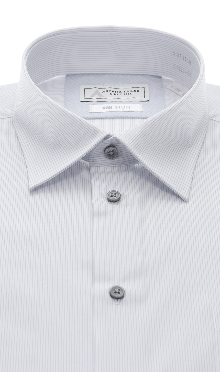 レギュラーカラーワイシャツ【NON IRON】【OEKO-TEX】 グレー 首周り:37cm,裄丈:78cm