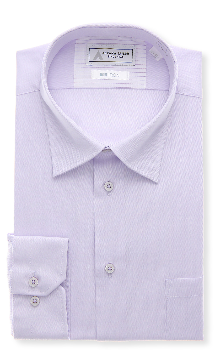 レギュラーカラーワイシャツ【NON IRON】【OEKO-TEX】 パープル 首周り:37cm,裄丈:78cm