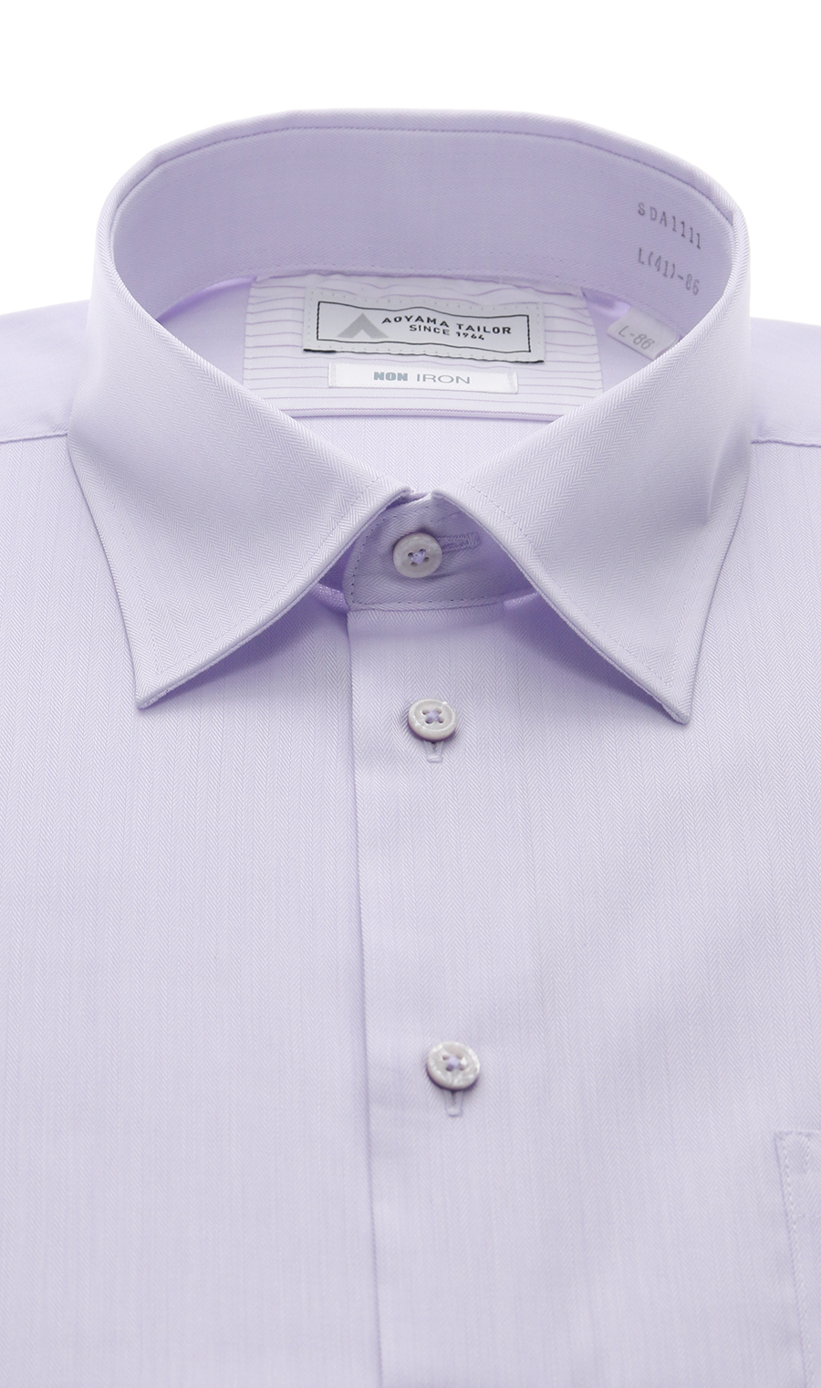 レギュラーカラーワイシャツ【NON IRON】【OEKO-TEX】 パープル 首周り:37cm,裄丈:78cm