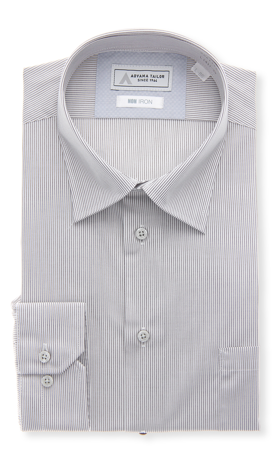 レギュラーカラーワイシャツ【NON IRON】【OEKO-TEX】 グレー 首周り:37cm,裄丈:78cm