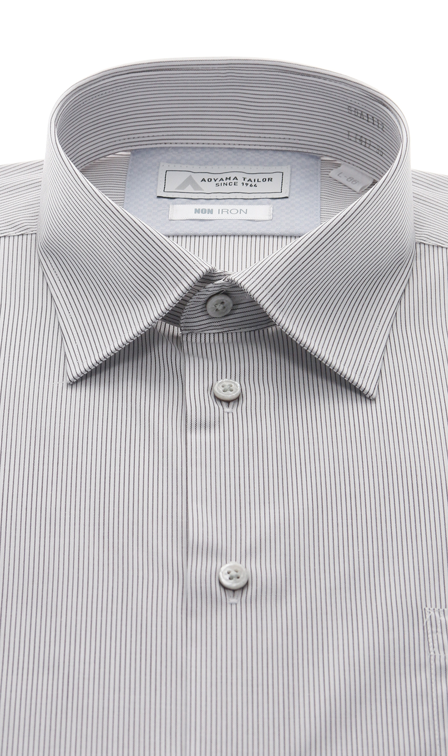 レギュラーカラーワイシャツ【NON IRON】【OEKO-TEX】 グレー 首周り:37cm,裄丈:78cm