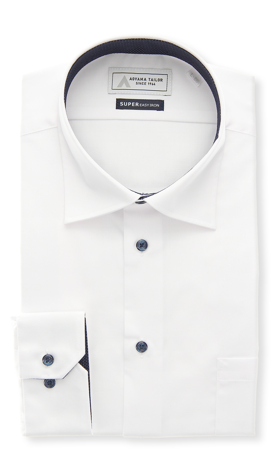 ワイドカラーワイシャツ【キング＆トール】【OEKO-TEX】 ホワイト 首周り:45cm,裄丈:84cm