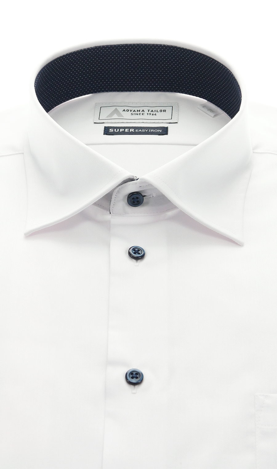 ワイドカラーワイシャツ【キング＆トール】【OEKO-TEX】 ホワイト 首周り:45cm,裄丈:84cm