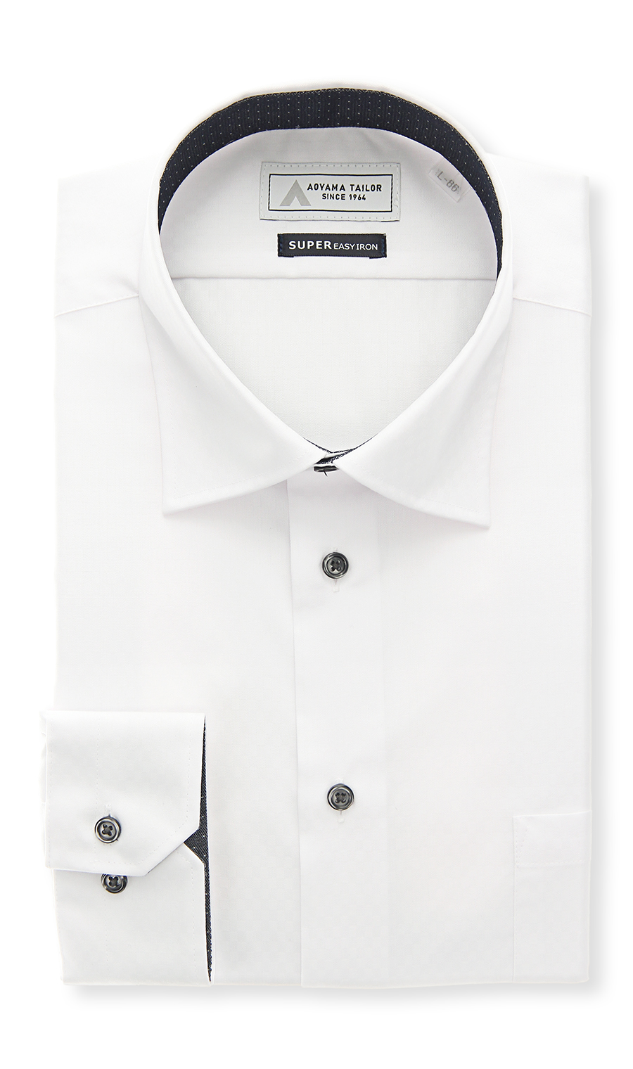 ワイドカラーワイシャツ【OEKO-TEX】 ホワイト 首周り:37cm,裄丈:78cm