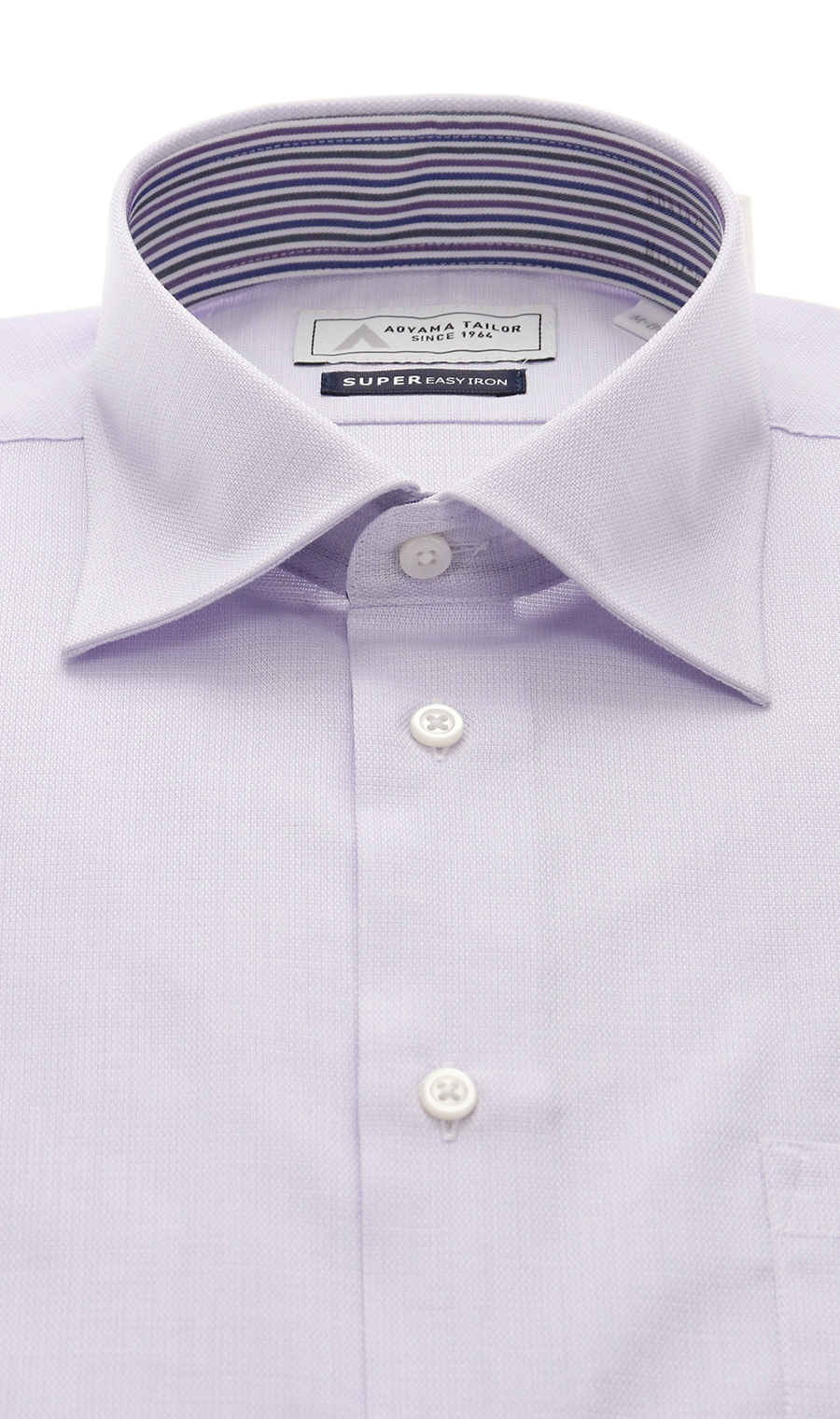 ワイドカラーワイシャツ【OEKO-TEX】 パープル 首周り:37cm,裄丈:78cm