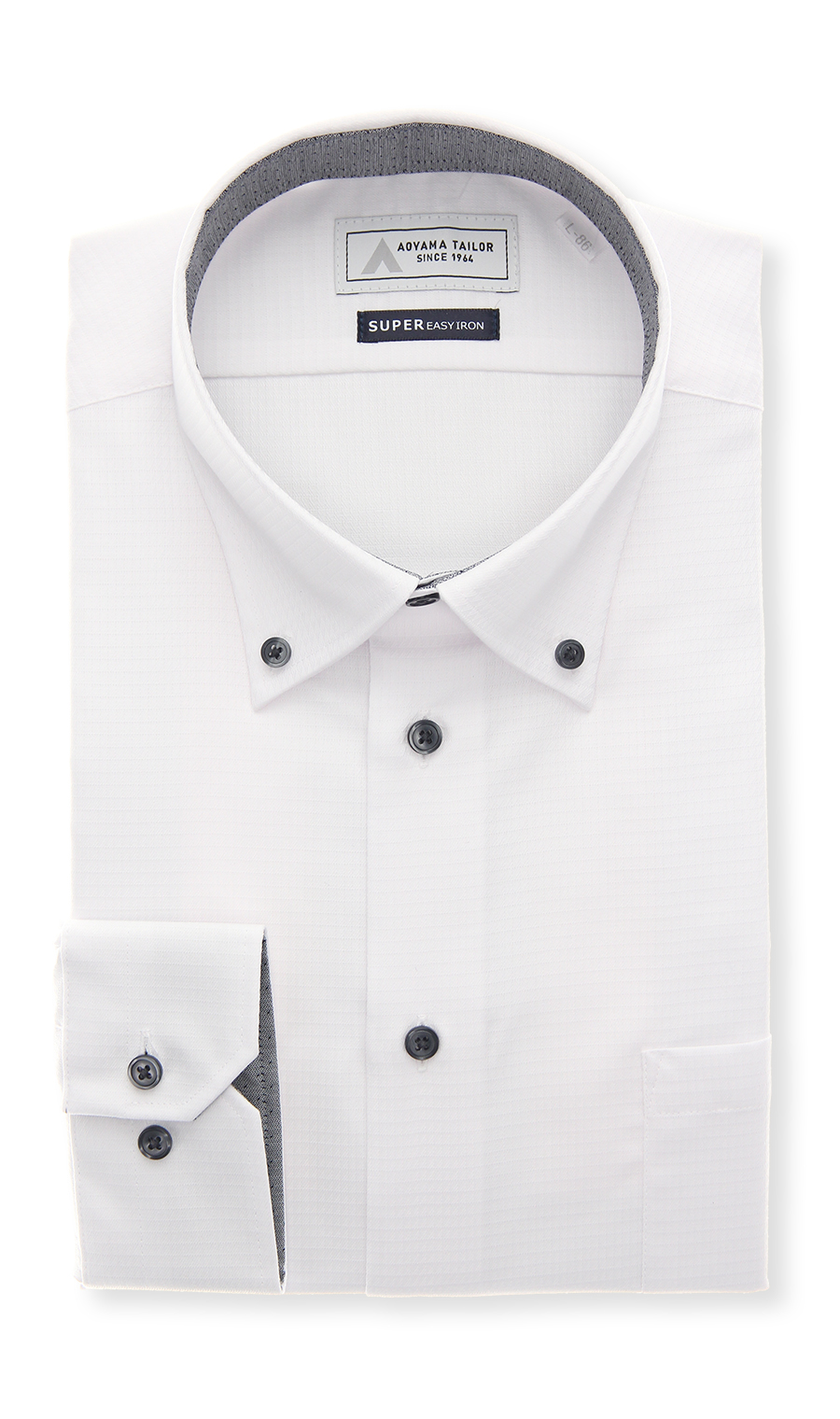 ボタンダウンワイシャツ【OEKO-TEX】 ホワイト 首周り:37cm,裄丈:78cm