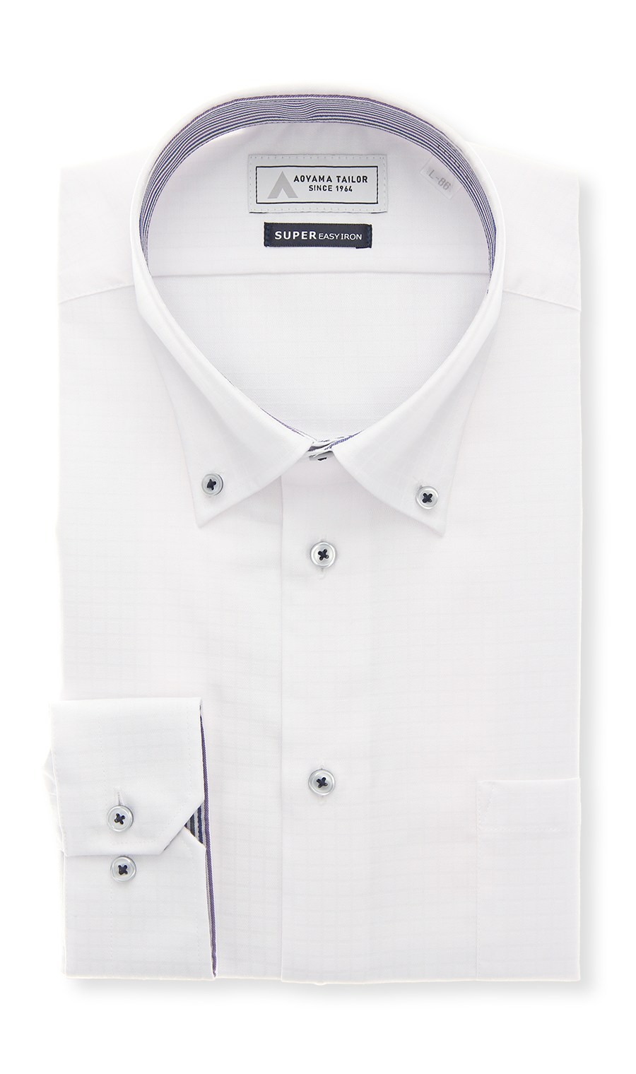 ボタンダウンワイシャツ【OEKO-TEX】 ホワイト 首周り:37cm,裄丈:78cm