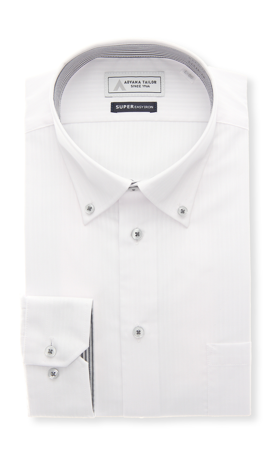 ボタンダウンワイシャツ【OEKO-TEX】 ホワイト 首周り:37cm,裄丈:78cm