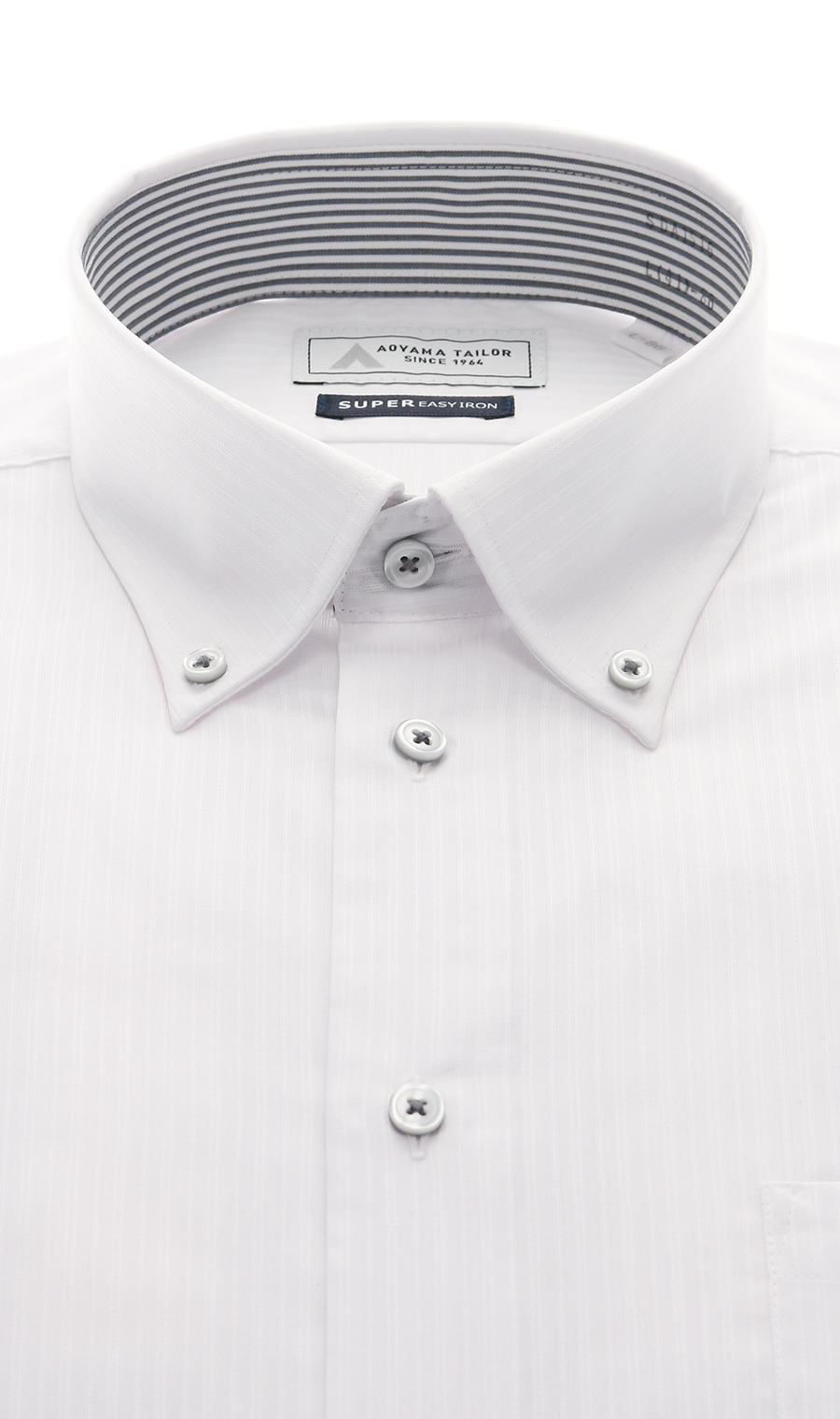 ボタンダウンワイシャツ【OEKO-TEX】 ホワイト 首周り:37cm,裄丈:78cm