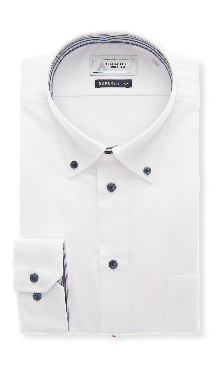 ボタンダウンワイシャツ【OEKO-TEX】 ホワイト 首周り:37cm,裄丈:78cm