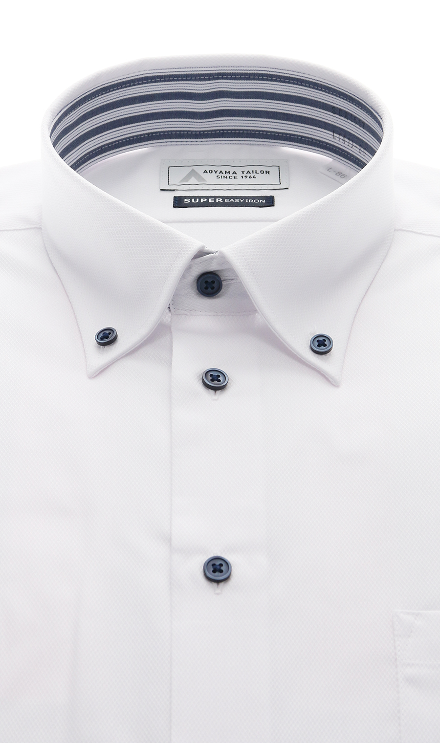 ボタンダウンワイシャツ【OEKO-TEX】 ホワイト 首周り:37cm,裄丈:78cm