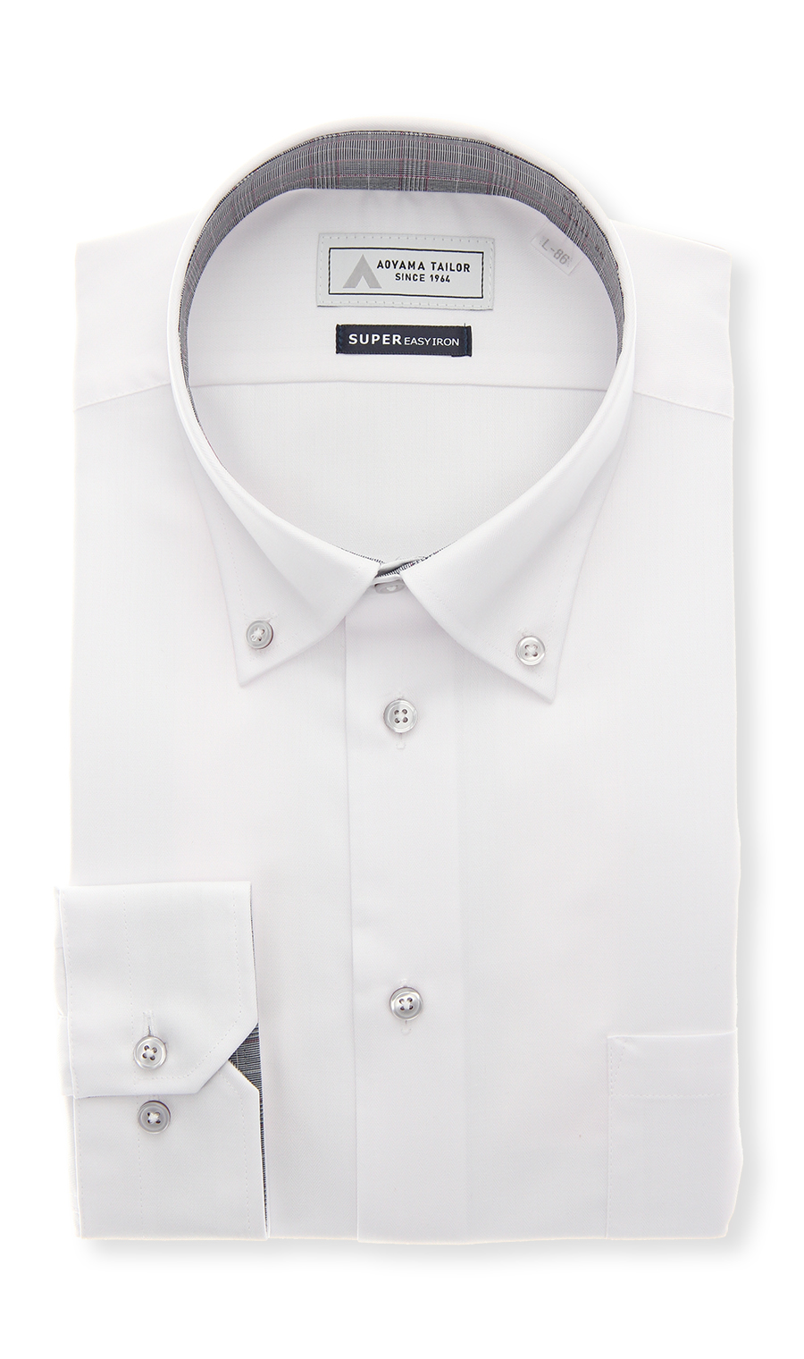 ボタンダウンワイシャツ【OEKO-TEX】 ホワイト 首周り:37cm,裄丈:78cm