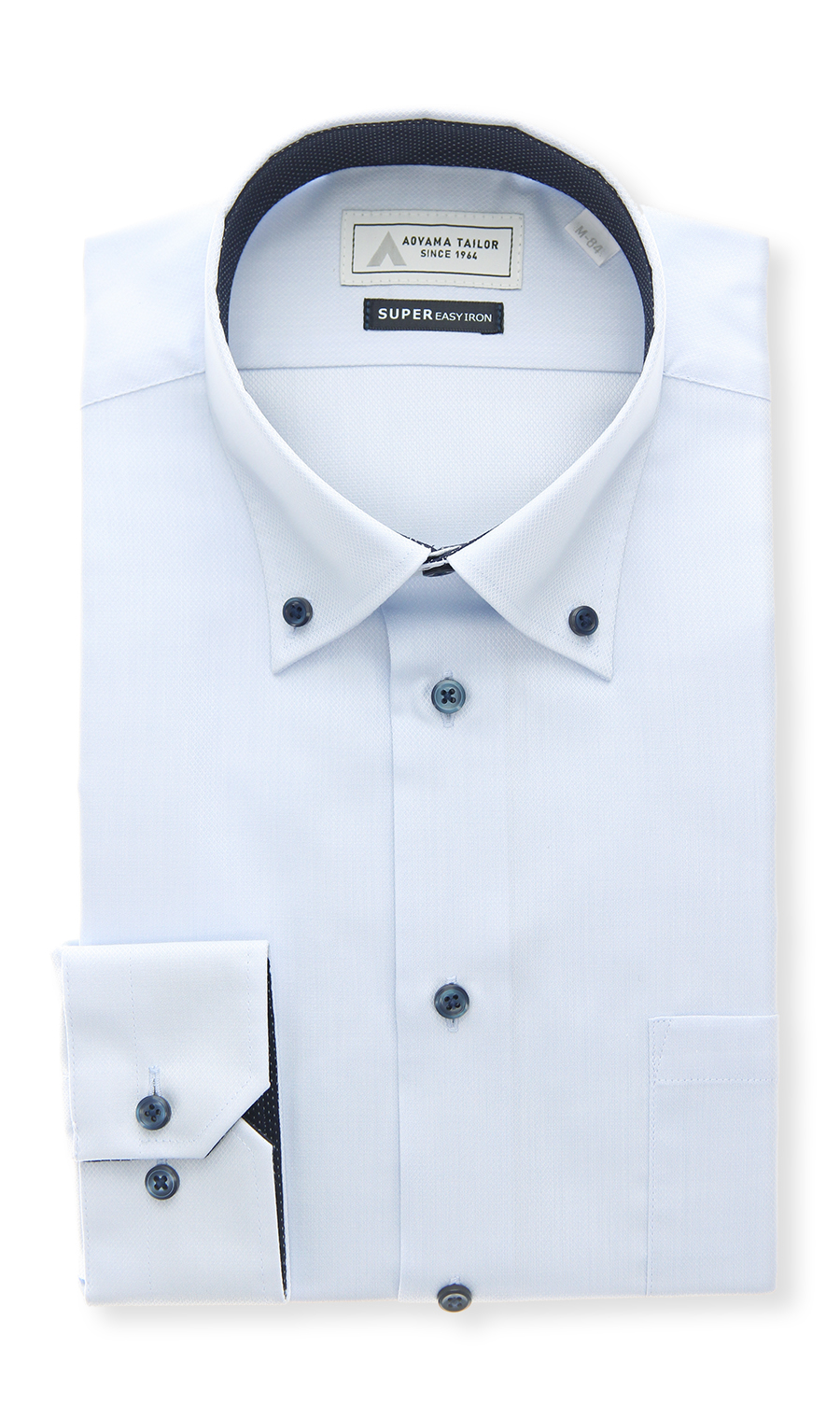 ボタンダウンワイシャツ【OEKO-TEX】 ブルー 首周り:37cm,裄丈:78cm