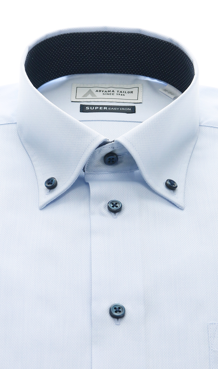 ボタンダウンワイシャツ【OEKO-TEX】 ブルー 首周り:37cm,裄丈:78cm