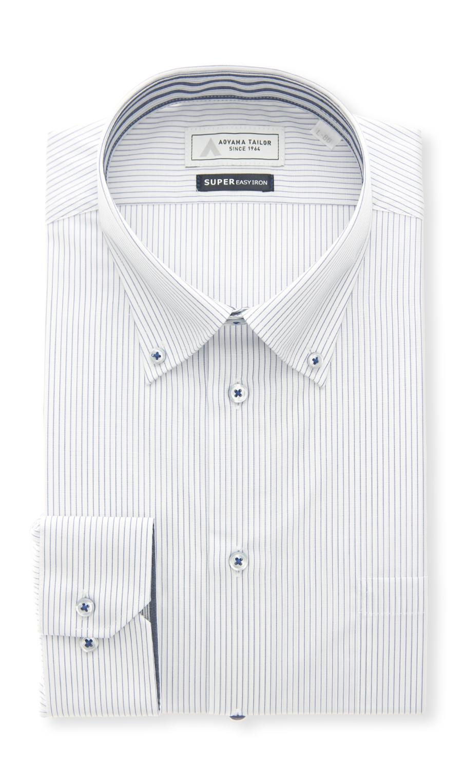 ボタンダウンワイシャツ【OEKO-TEX】 ブルー 首周り:37cm,裄丈:78cm