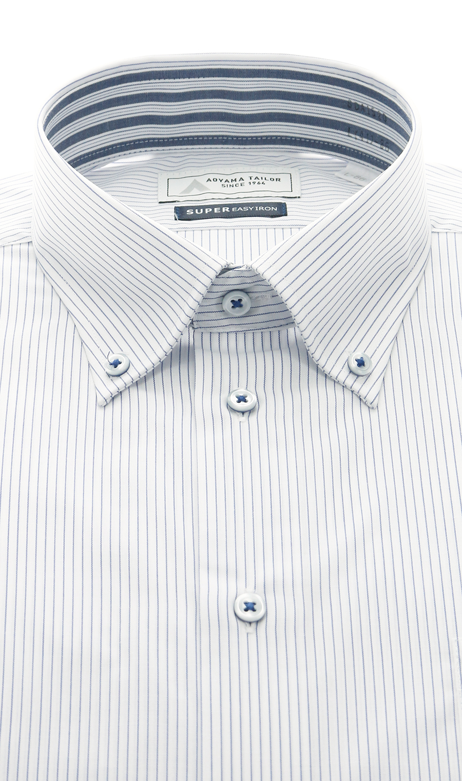 ボタンダウンワイシャツ【OEKO-TEX】 ブルー 首周り:37cm,裄丈:78cm