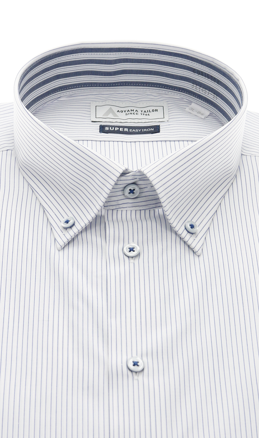 ボタンダウンワイシャツ【キング＆トール】【OEKO-TEX】 ネイビー 首周り:45cm,裄丈:84cm