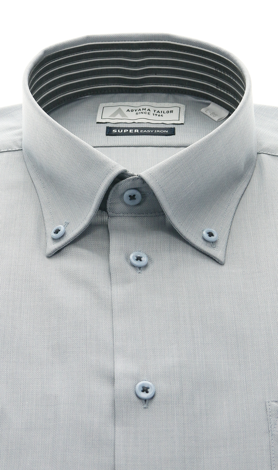 ボタンダウンワイシャツ【OEKO-TEX】 グレー 首周り:37cm,裄丈:78cm