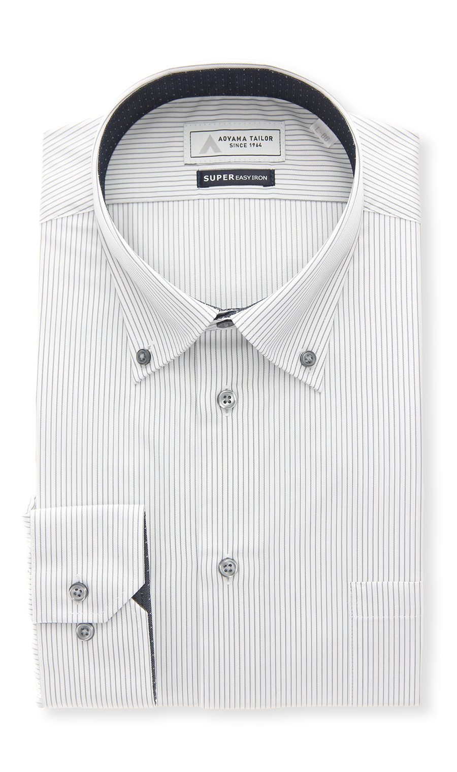 ボタンダウンワイシャツ【OEKO-TEX】 グレー 首周り:37cm,裄丈:78cm