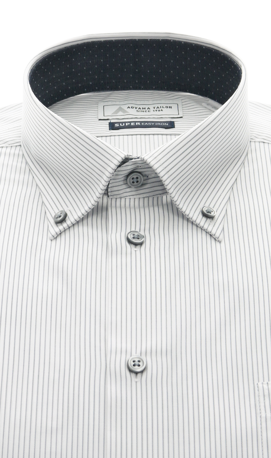 ボタンダウンワイシャツ【OEKO-TEX】 グレー 首周り:37cm,裄丈:78cm