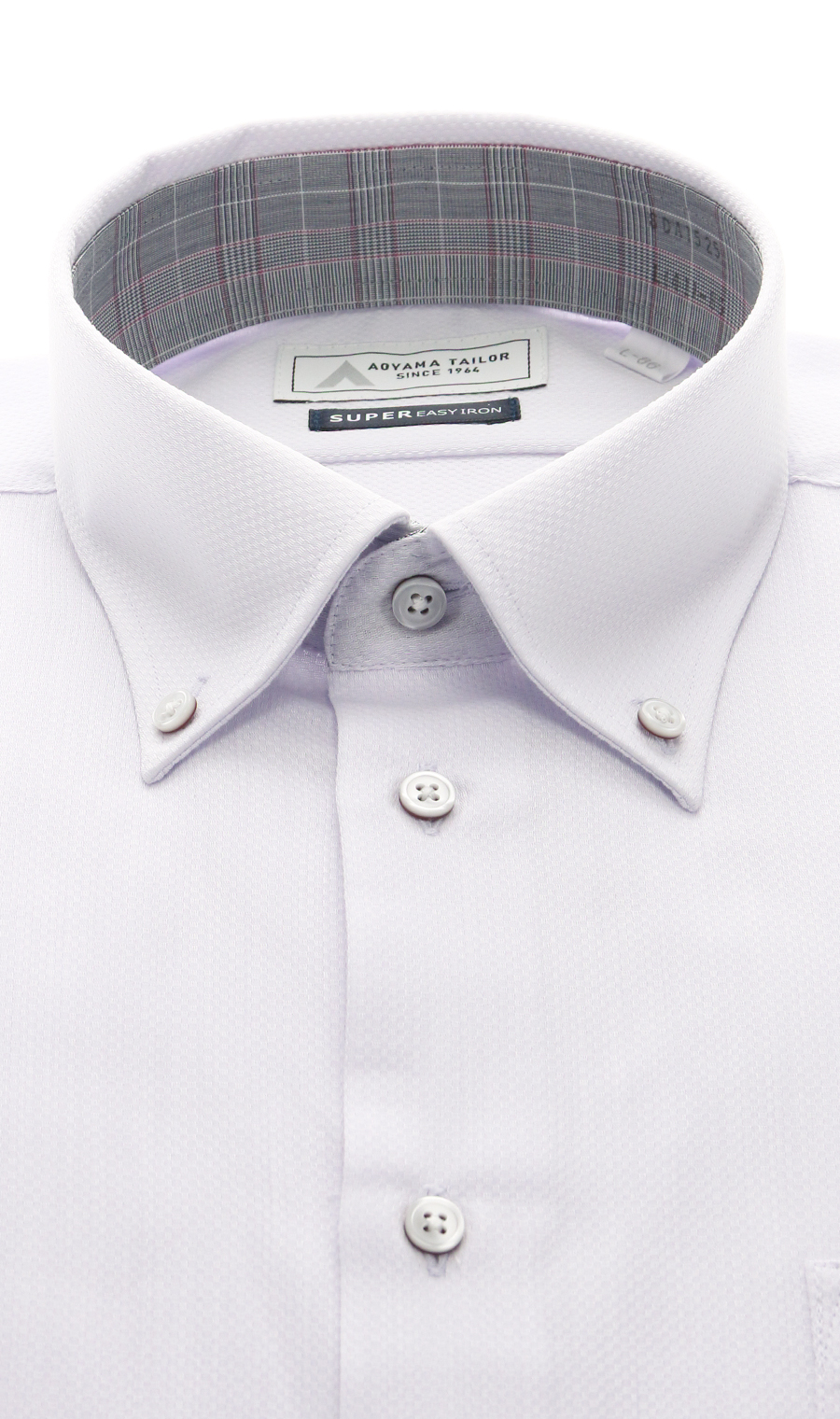 ボタンダウンワイシャツ【OEKO-TEX】 パープル 首周り:37cm,裄丈:78cm