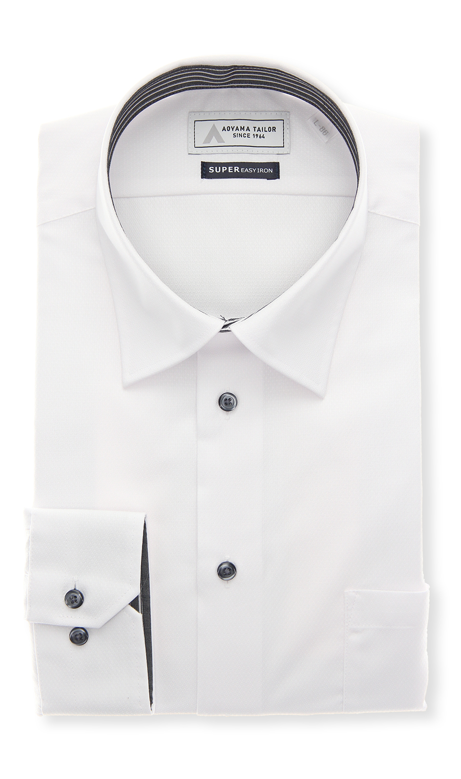 レギュラーカラーワイシャツ【OEKO-TEX】 ホワイト 首周り:37cm,裄丈:78cm