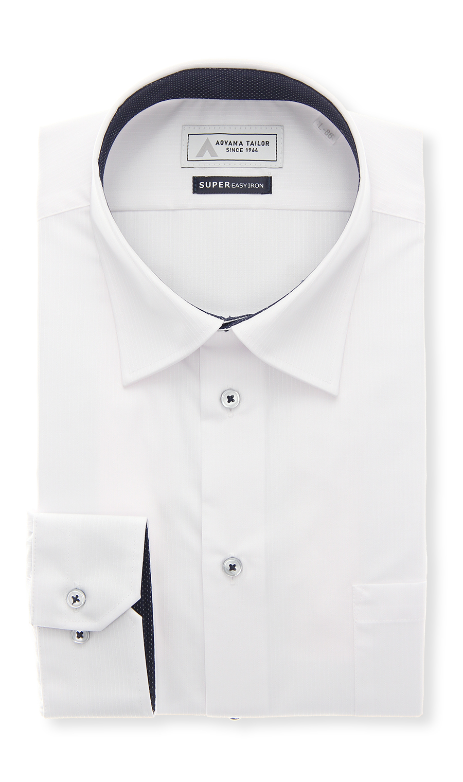 レギュラーカラーワイシャツ【OEKO-TEX】 ホワイト 首周り:43cm,裄丈:82cm