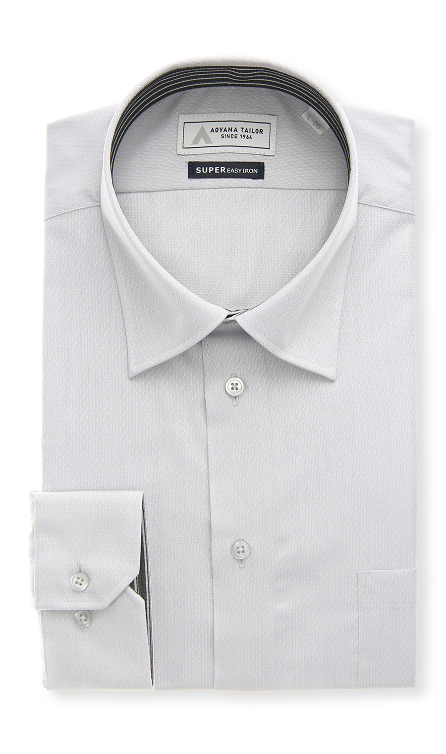 レギュラーカラーワイシャツ【キング＆トール】【OEKO-TEX】 ライトグレー 首周り:45cm,裄丈:84cm