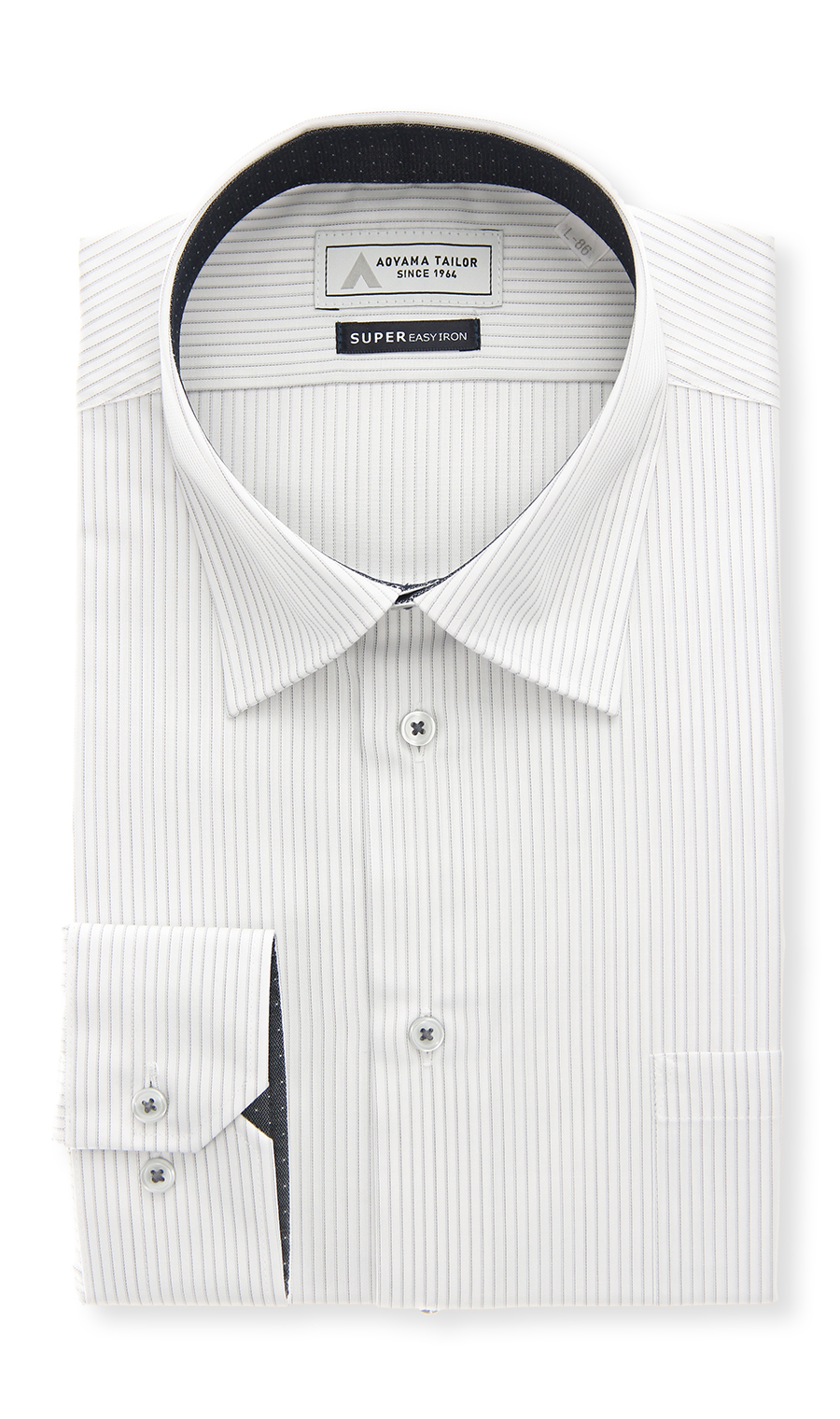 レギュラーカラーワイシャツ【OEKO-TEX】 グレー 首周り:37cm,裄丈:78cm