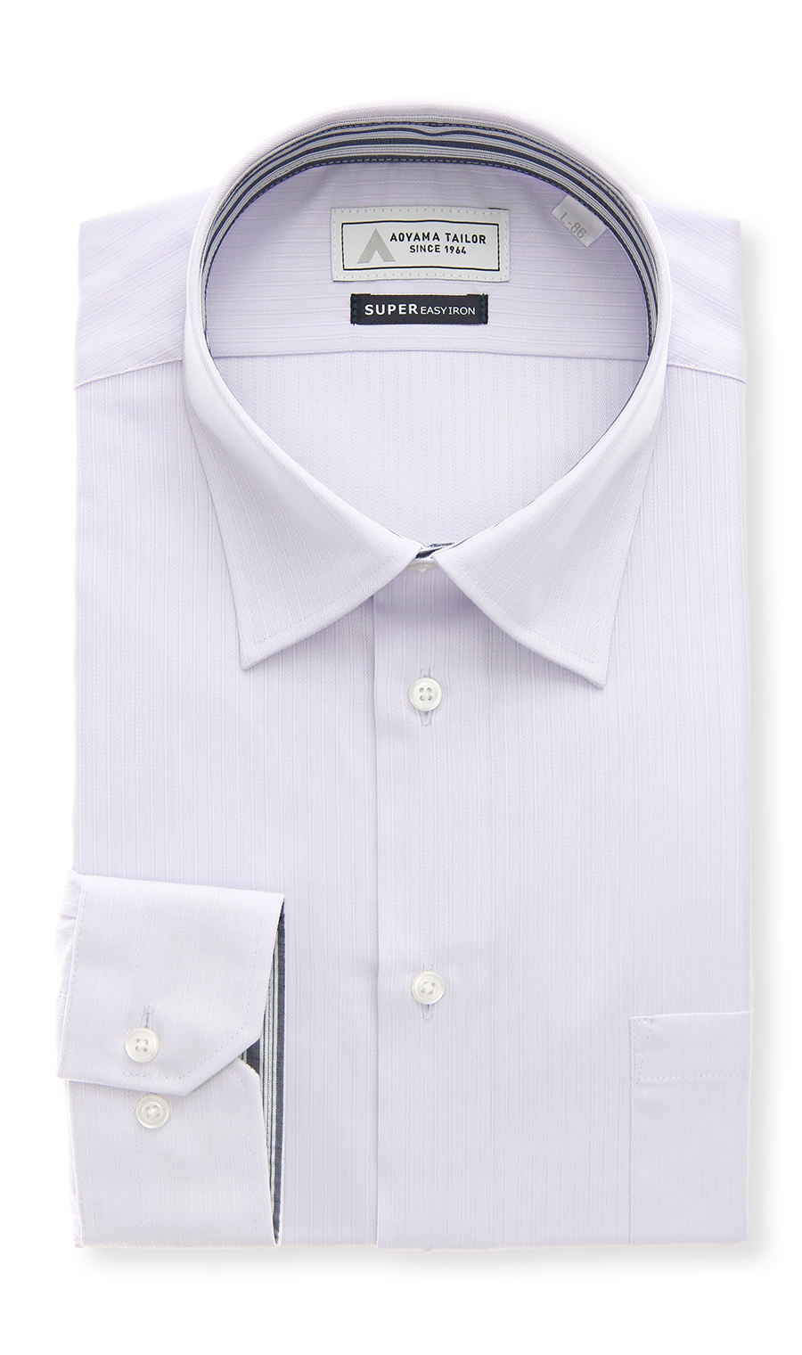 レギュラーカラーワイシャツ【OEKO-TEX】 パープル 首周り:37cm,裄丈:78cm