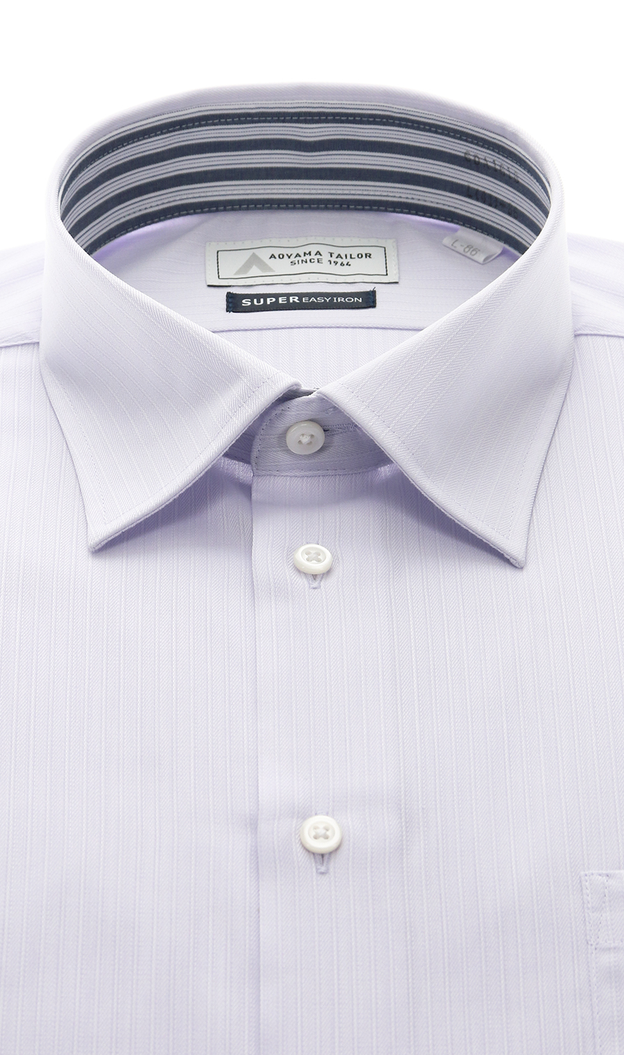 レギュラーカラーワイシャツ【OEKO-TEX】 パープル 首周り:37cm,裄丈:78cm