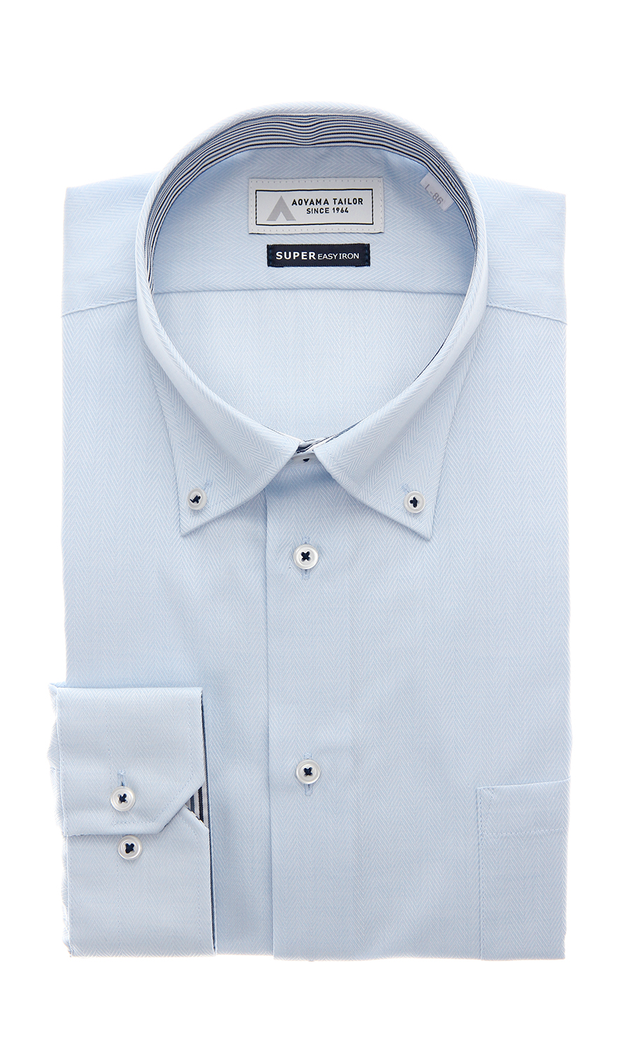 ボタンダウンワイシャツ【OEKO-TEX】 ブルー 首周り:37cm,裄丈:78cm