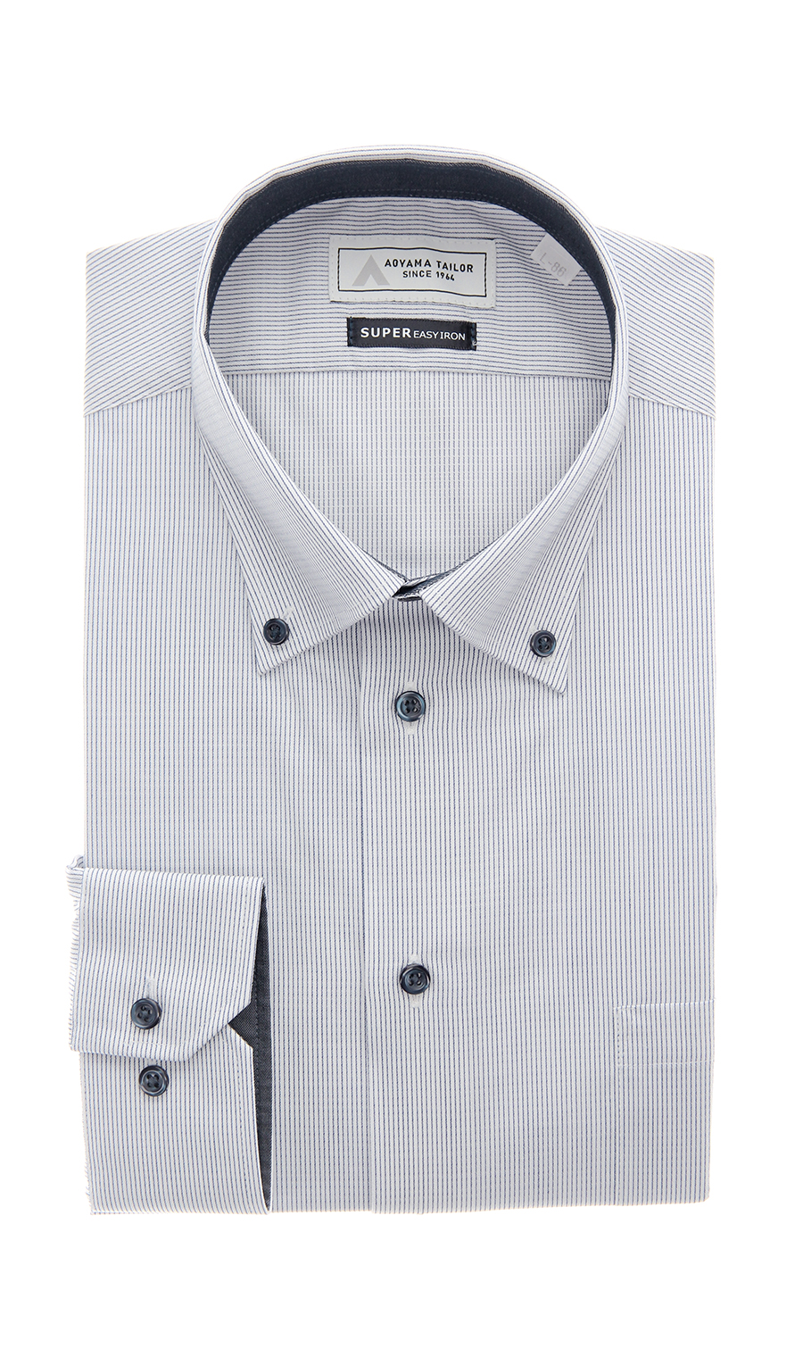 ボタンダウンワイシャツ【OEKO-TEX】 ネイビー 首周り:37cm,裄丈:78cm