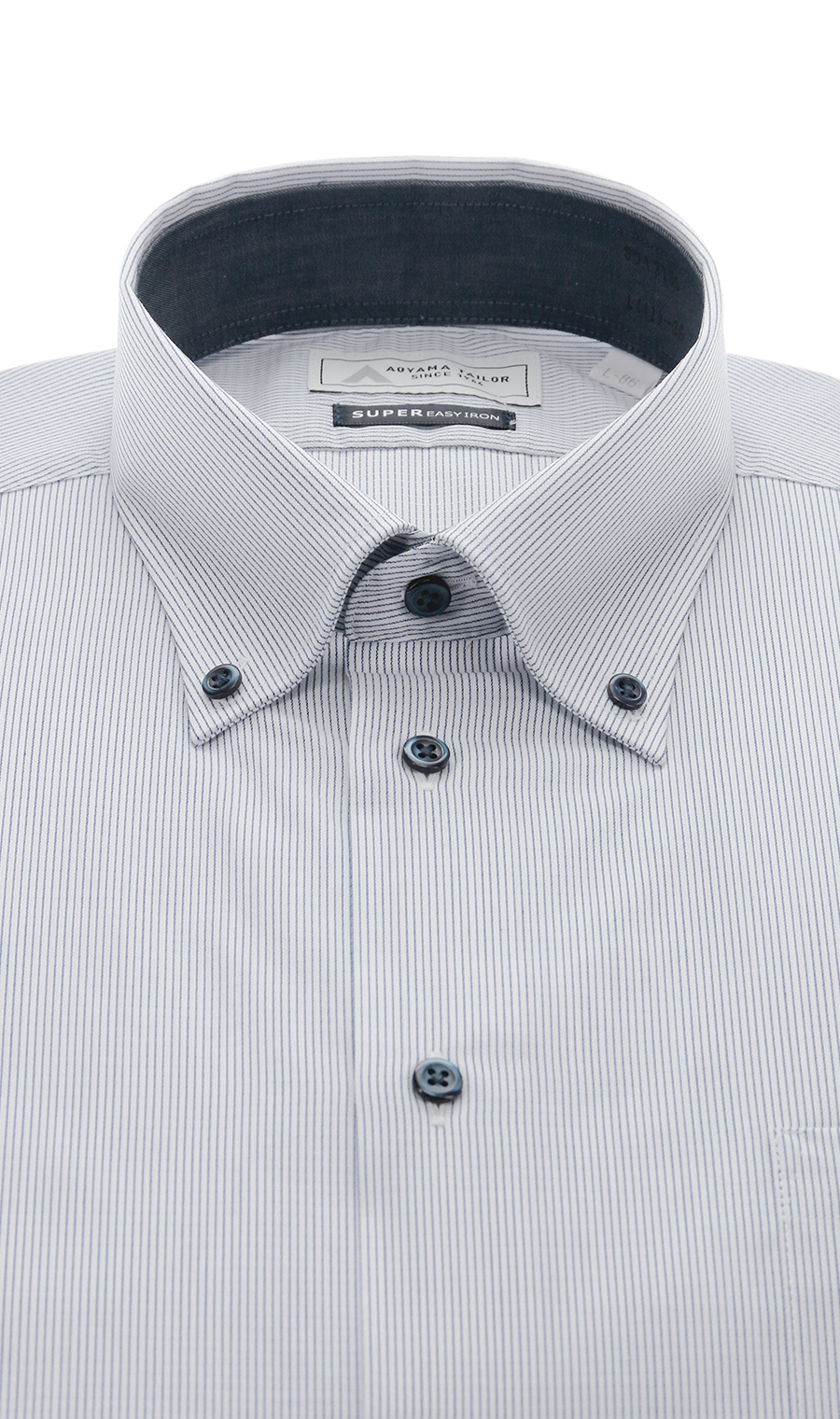 ボタンダウンワイシャツ【OEKO-TEX】 ネイビー 首周り:37cm,裄丈:78cm