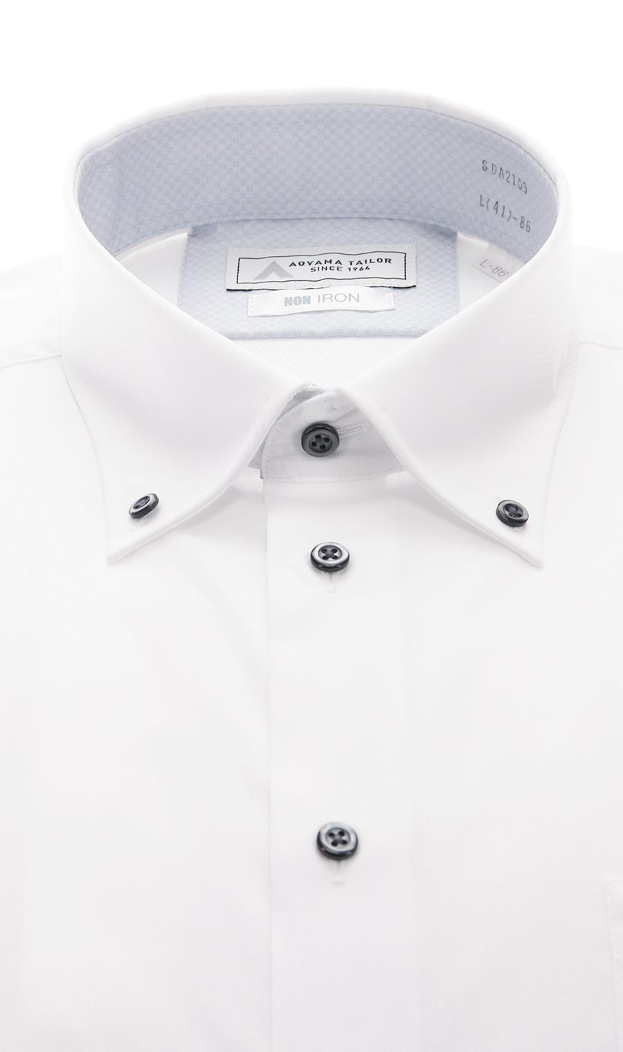 ボタンダウンワイシャツ【NON IRON】【OEKO-TEX】 ホワイト 首周り:37cm,裄丈:82cm