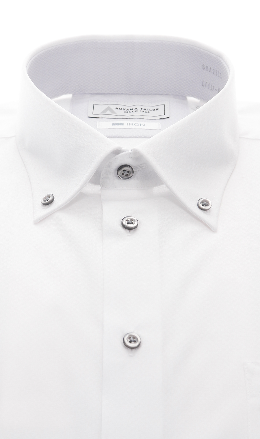 ボタンダウンワイシャツ【NON IRON】【OEKO-TEX】 ホワイト 首周り:39cm,裄丈:82cm