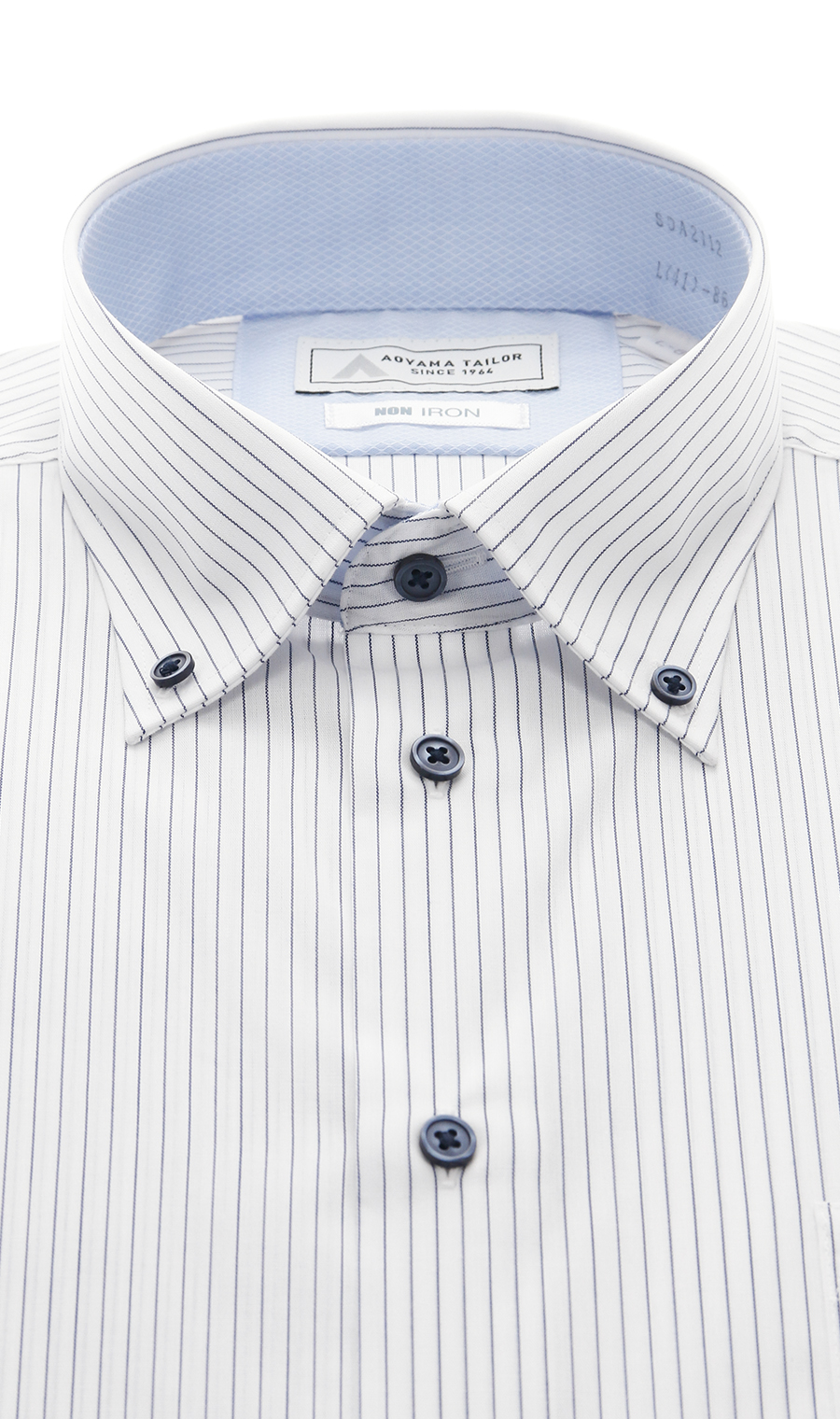 ボタンダウンワイシャツ【NON IRON】【OEKO-TEX】 ブルー 首周り:39cm,裄丈:84cm