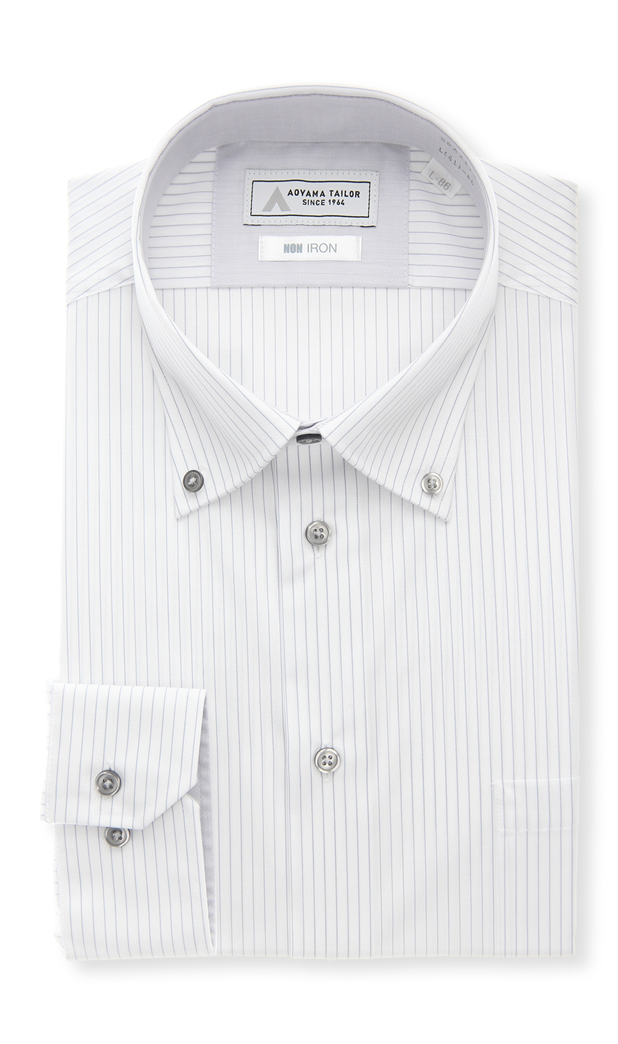 ボタンダウンワイシャツ【NON IRON】【OEKO-TEX】 グレー 首周り:39cm,裄丈:82cm