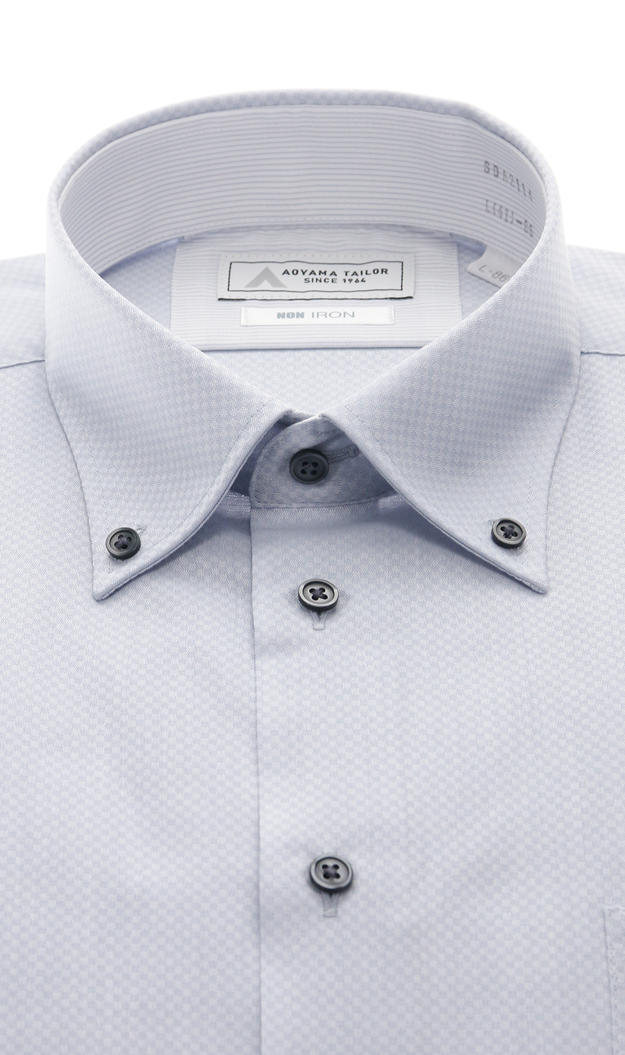 ボタンダウンワイシャツ【NON IRON】【OEKO-TEX】 ブルー 首周り:43cm,裄丈:86cm