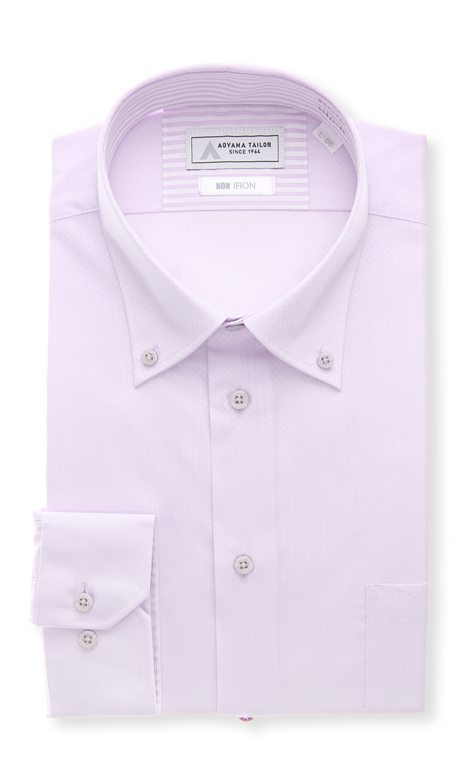 ボタンダウンワイシャツ【NON IRON】【OEKO-TEX】 パープル 首周り:43cm,裄丈:82cm