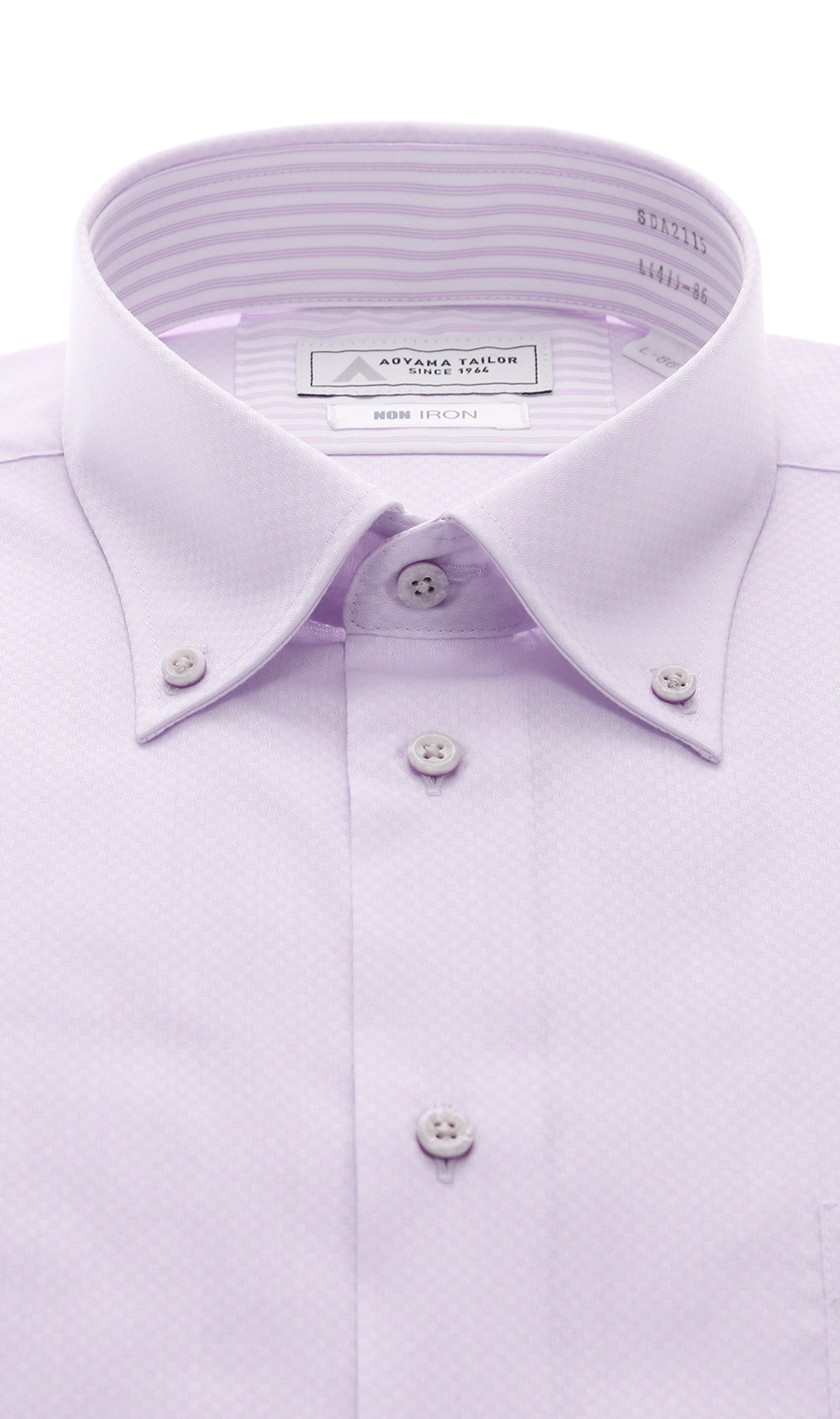 ボタンダウンワイシャツ【NON IRON】【OEKO-TEX】 パープル 首周り:43cm,裄丈:82cm