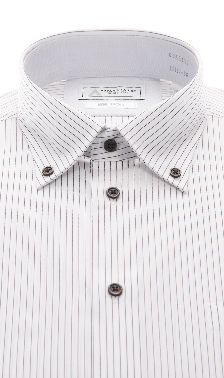 ボタンダウンワイシャツ【NON IRON】【OEKO-TEX】 ブラウン 首周り:43cm,裄丈:82cm