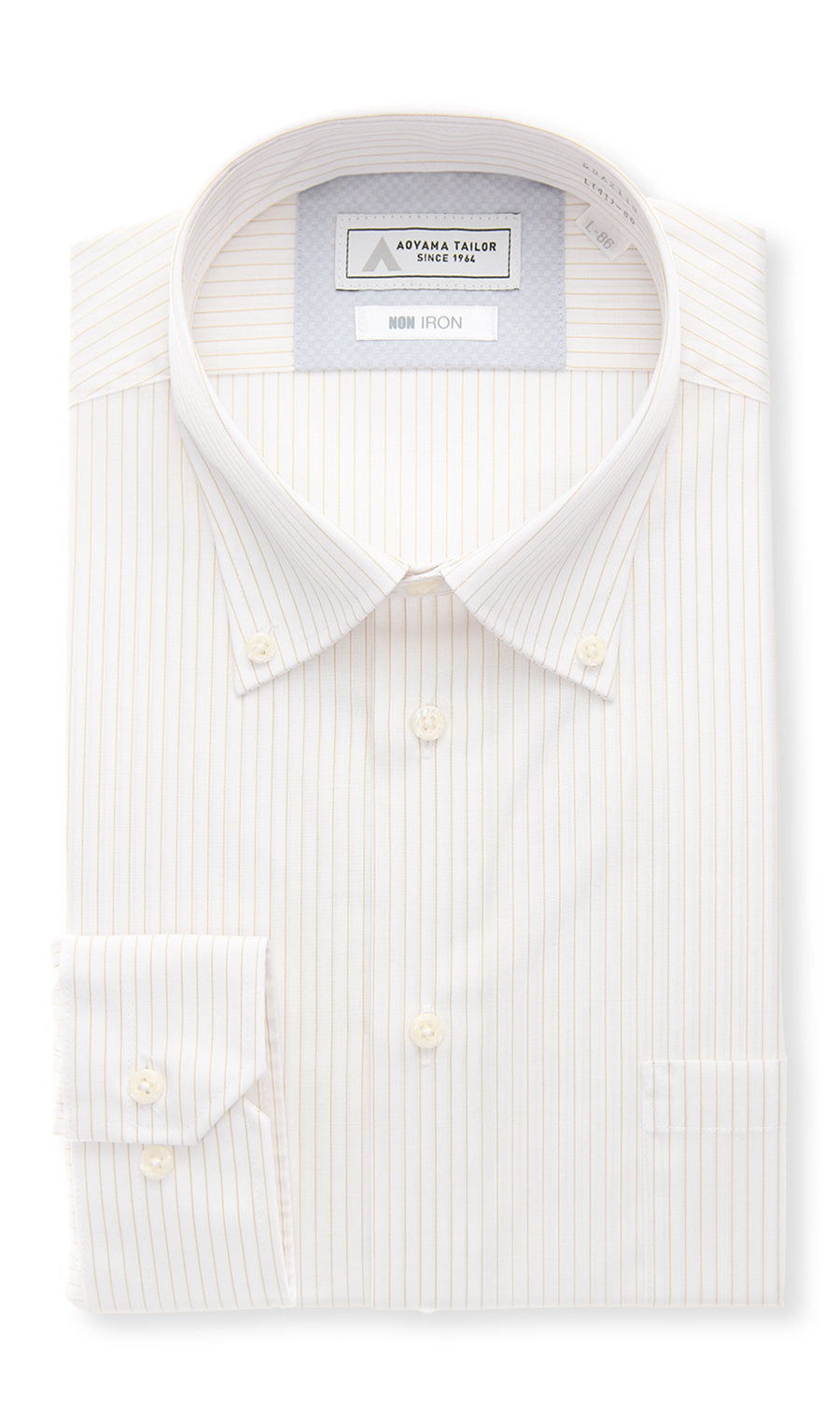 ボタンダウンワイシャツ【NON IRON】【OEKO-TEX】 ベージュ 首周り:41cm,裄丈:86cm