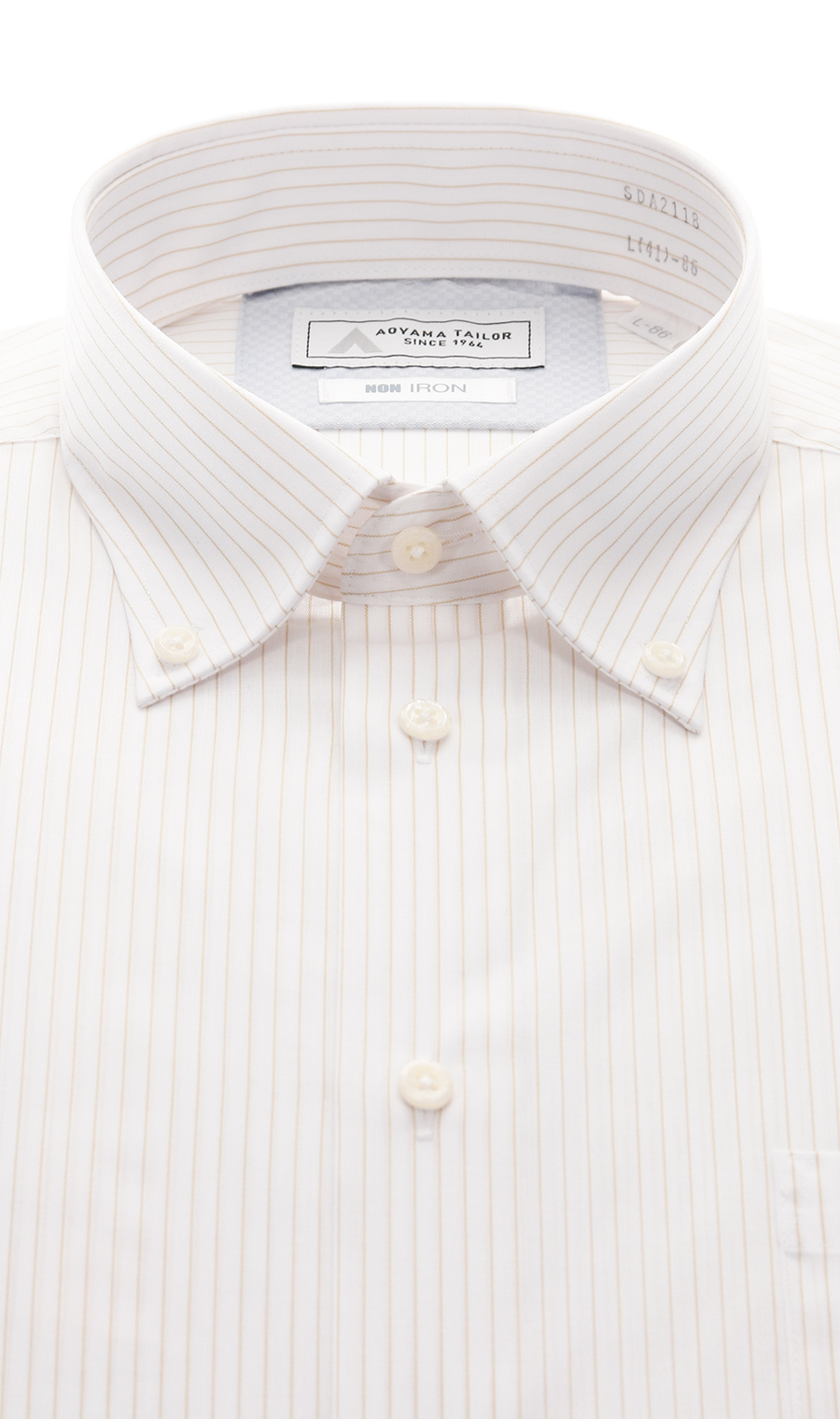 ボタンダウンワイシャツ【NON IRON】【OEKO-TEX】 ベージュ 首周り:41cm,裄丈:86cm